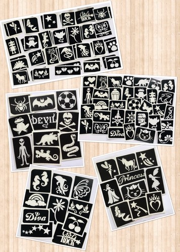 Glitter tattoo mixed stencil - tattoo,