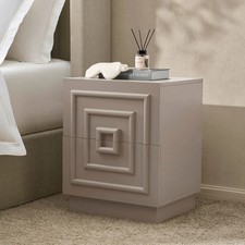 Dusk Harlow Taupe Pair of 2 Drawer Bedside Tables RRP £258