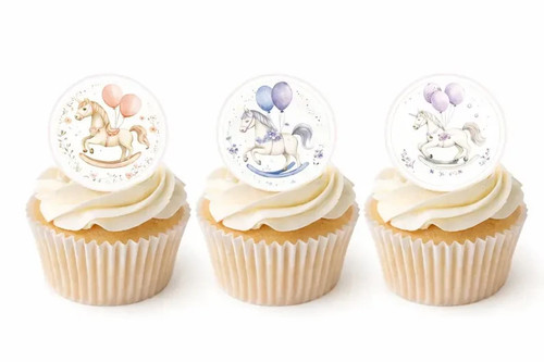 Vintage carousel horse cupcake - vintage,
