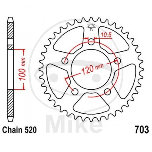 40t 520 chain sprocket - jt,
