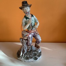 Capodimonte Style Fisherman Figurine 12 Inches Tall