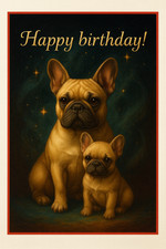 French Bull Dog Birthday Card