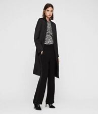 Allsaints Coat Size 8 EU 36 Nehru Black Satin Tailored Slim Fit Light Coat