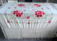 Vintage silk embroidered piano - embroidered,