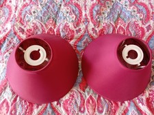 Pair of Coolie Lamp Shades - Wine Colour  - 28cm  (11 inch ) diameter