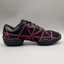 Capezio Web Dance Sneakers UK 6 Split Sole Flexible Black Pink Lace-up Trainers