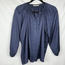 Tucker Silk Button Blouse Top