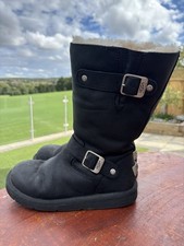 Ladies UGG Kensington Boots Size 4.5UK. Black, Fur Lined, Leather