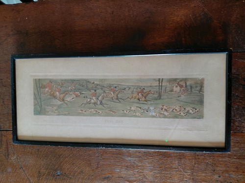 Antique hunting scene - antique,