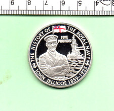 2005 GUERNSEY HISTORY OF THE ROYAL NAVY PROOF 92.50% SILVER £5 COIN (426)
