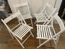 A Set Of 4 Foldable Ikea Frosvi Chairs In White