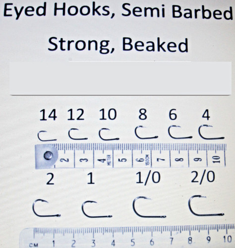 Eyed barbed fishing hooks - eyed, all