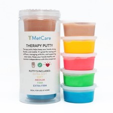 MetCare Therapy Putty 5 different Strength tubs– Extra Soft, Soft, Medium, Firm,