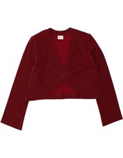 ELEGANCE Womens Bolero Jacket EU 38 Medium Burgundy Polyamide FP19
