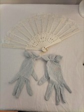 Vintage Baby Blue  Lace Gloves