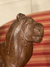 Antique Walking Stick with Carved Lion Handle Barley Twist