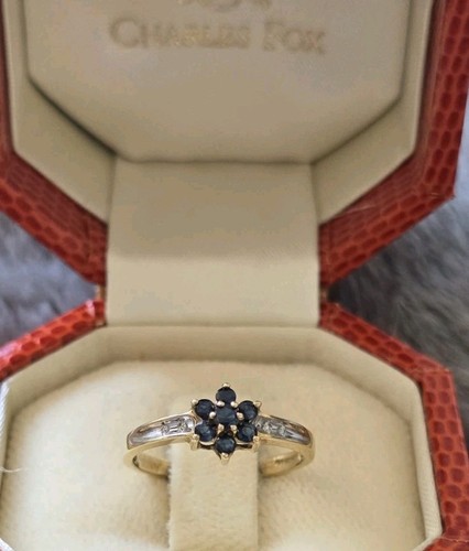 Sapphire and diamond - sapphire, ring