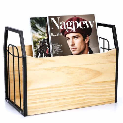 Wood magazine holder - holder,, rustic