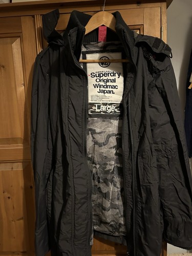 Superdry black raincoat - superdry,