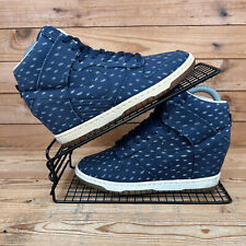 Nike Trainers Womens Size UK 4 Dunk Sky Hi Blue Print Hidden Wedge Shoes