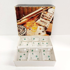 Shamrock Tot Vintage 6 Shot Glasses Irish Ireland Boxed - by Dakota Red Dublin