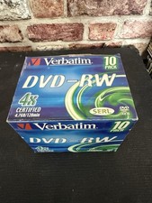Verbatim DVD-RW x10 - 4.7GB, 120 Min, 4x Speed DVD Re-recordable (New & Sealed)