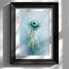 Blue Green Eyeball Flower