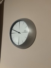 Ziro Brushed Stainless Steel 1980’s Wall Clock - Good Working Condition