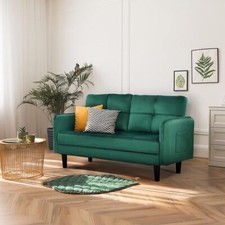Hello-5ive 2 Seater Sofa, Modern Velvet Sofa Couch with Thicken Cushions