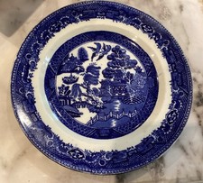 ANTIQUE BLUE WILLOW PATTERN  PLATE ~ E M & Cs ~ 1893~1902 ~ (Edge Malkin & Co)