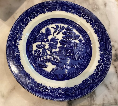 Antique blue willow pattern - antique,
