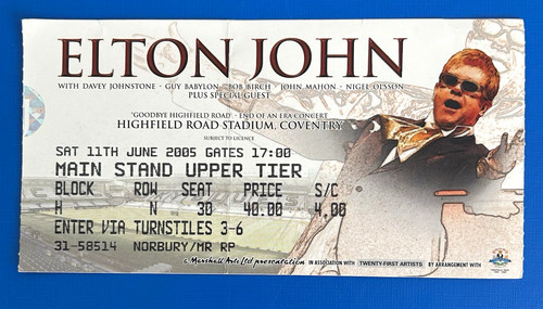 Elton john concert - john, ticket