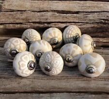Cream knobs stone oatmeal beige ceramic cabinet knobs drawer cupboard handles
