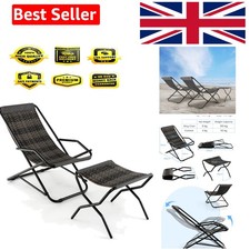 Folding Rattan Deck Chair with