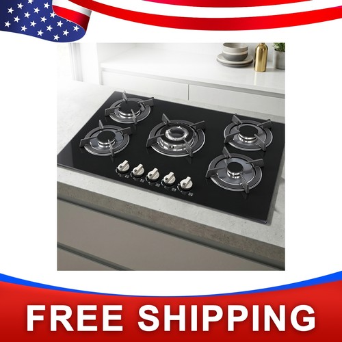 Black tempered glass - black, hob