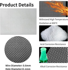 Wire Mesh Sheets, 4PCS Fine Metal Rodent Mesh Panels 20 Mesh, Stainless Steel W