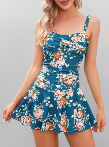 Women floral print ruched - print,