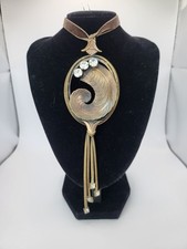 Original ERMANI BULATTI vintage Necklace Art Nouveau Deco Pendant Rare Large