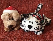 2002 2003 Tesco Chilly & Friends Max Dog Chester Cat Christmas Soft Plush Toy