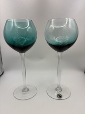 Pair handblown teal - teal, ombré