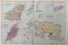 1884 Antique map : The Channel