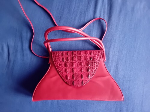 Red ladies handbag with - ladies,