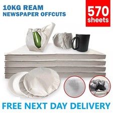10kg White Newspaper Offcuts 20 X 30" Packing Paper 570 Sheets for Arts Wrapping