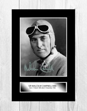 Sir Malcolm Campbell MBE 1 A4 reproduction autograph poster choice of frame