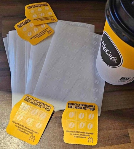 Mcdonalds coffee stickers - mcdonalds,