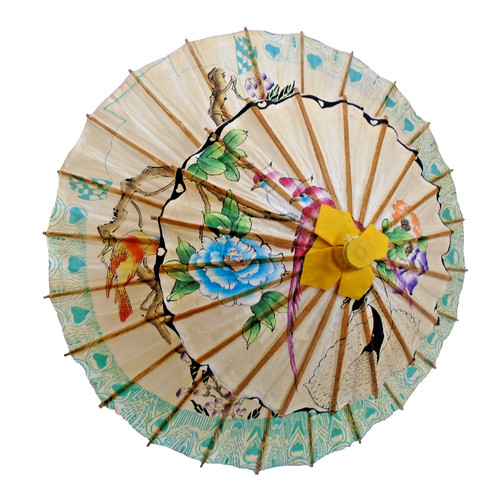 Vintage oriental paper parasol - vintage,