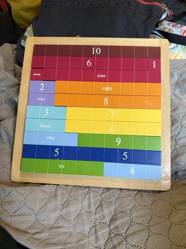 Math puzzle wooden - wooden, cuisenaire