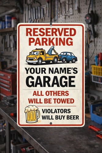 Personalized garage sign with - personalized,