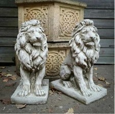 Pair lion statues - pair, of