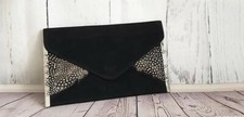 Envelope Clutch Bag with Pheasant Guinea Fowl Feathers